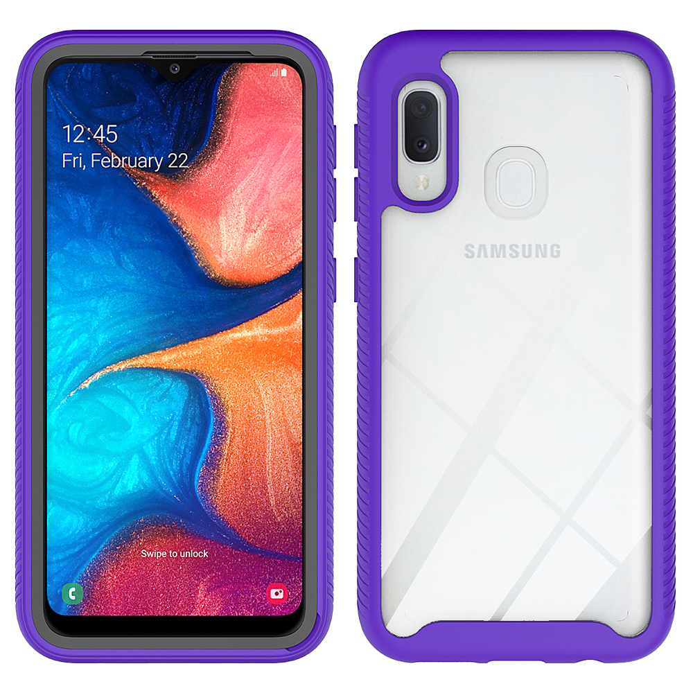 Samsung Galaxy A20 / A30 Clear Dual Defense Hybrid Case (Purple)